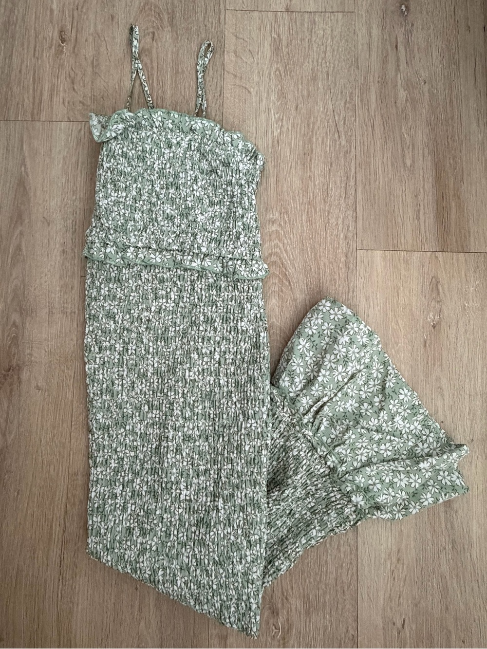 Floral Spaghetti Strap Maternity Dress - Mint